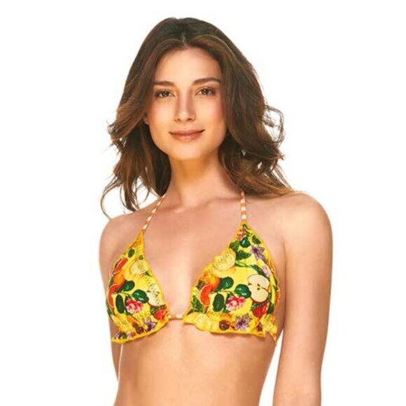 NWT Cosita Linda reversible tropical print triangle bikini top & bottom set - Picture 4 of 16